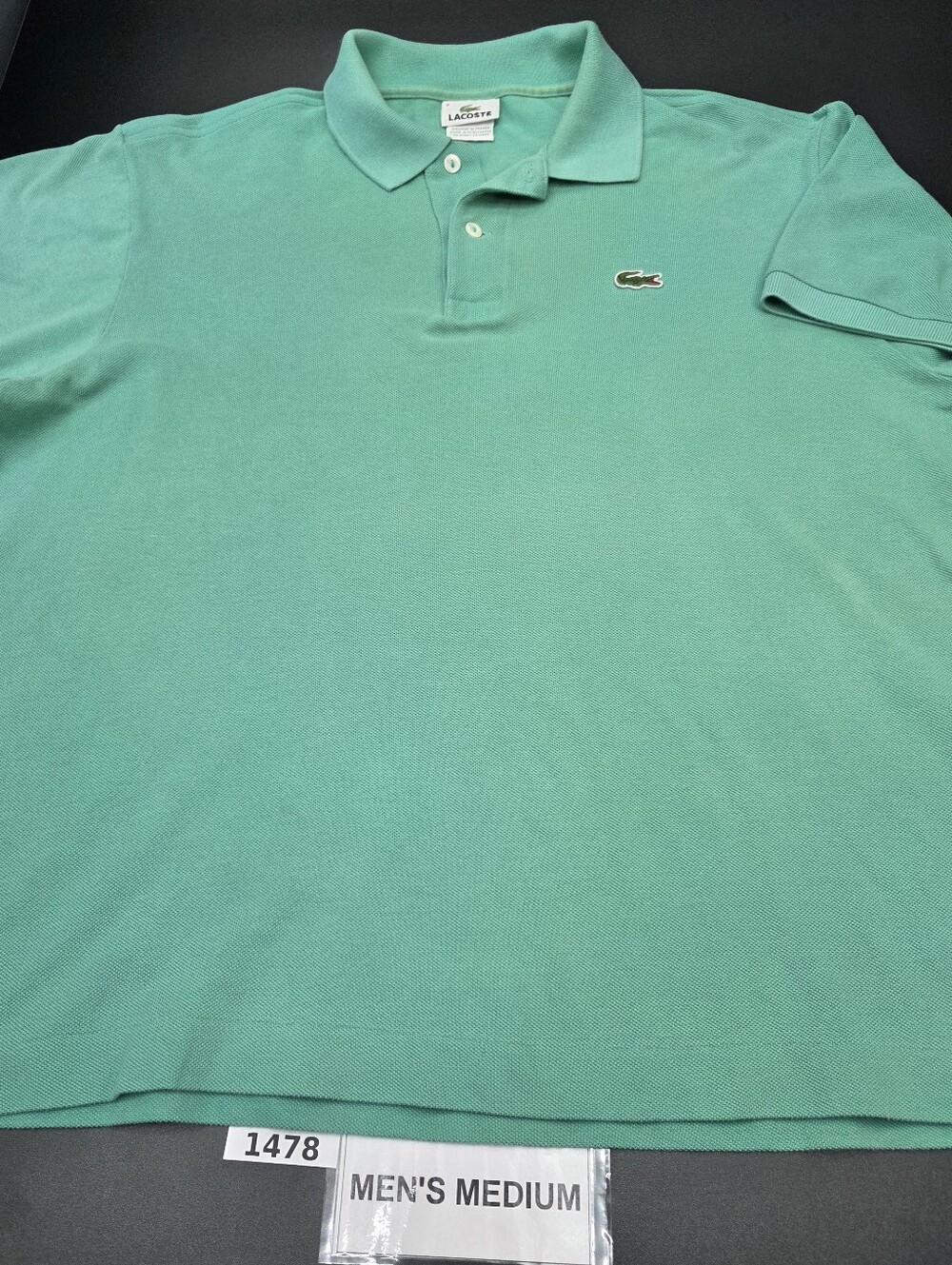 Lacoste Classic Fit Green Aqua Pique Polo Shirt Men’s Medium Size 6 Cotton #1478